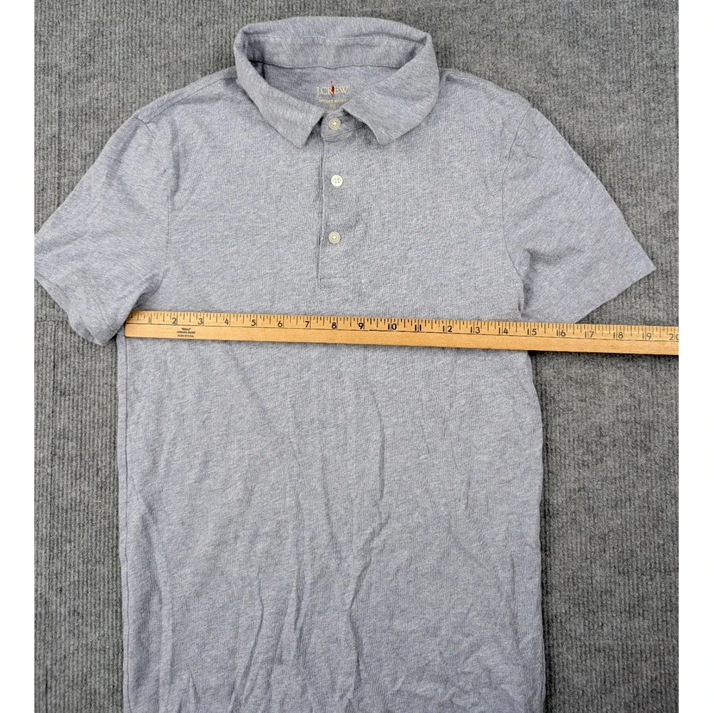 J Crew Oarsman Sueded Jersey Polo Men XS Slim Blue Preppy Timeless Classic Shirt